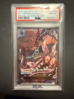 2025 PSA 10 One Piece Japanese ST. Topman Warcury Special Alt Art OP13-089 - Image 1
