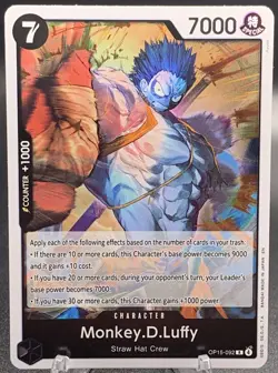 One Piece Monkey.D.Luffy OP15-092 Rare Adventure on Kami's Island English NM - Image 1