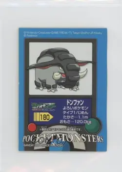 Donphan Bandai Pokemon Advanced Generation Pokedex Entry Stickers Japanese #180 - Image 1