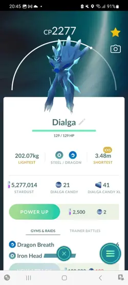 Pokemon Go Legendary Dialga ( XXS) ( Normal ) - Image 1