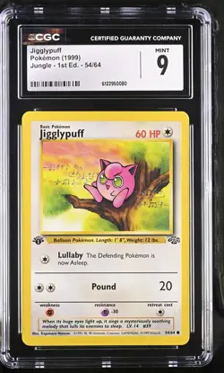 CGC 9 MINT Jigglypuff 1999 Jungle 1st Edition 54/64 Pokemon Card - Image 1