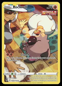 Rockruff TG07/TG30 Ultra Rare Silver Tempest Trainer Gallery Pokemon Card - Image 1