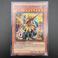 YuGiOh Beast King Barbaros CT08-EN005 Super Rare Limited Edition NM - Image 1