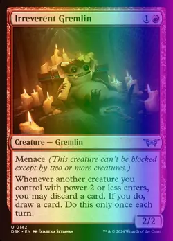 MTG Irreverent Gremlin (142/499) Duskmourn House of Horror LP FOIL - Image 1