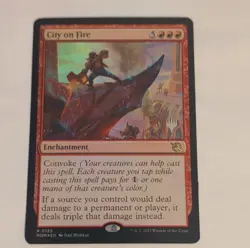 Magic: The Gathering City on Fire Rare Enchantment Red FOIL PROMO - Image 1