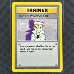 Imposter Professor Oak 73/102 Rare Base Set Unlimited Pokemon Lightly Played - Image 1