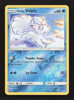 Alolan Vulpix 27/147 Common Burning Shadows Reverse Holo Lightly Played - Image 1