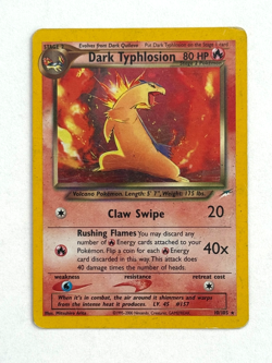 Pokemon TCG Dark Typhlosion 010/105 Unlimited Holo Rare Neo Destiny SWIRL DMG - Image 1