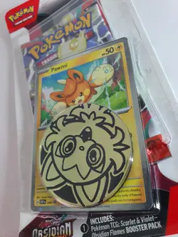 Pokemon Obsidian Flames Premium Blister - Sealed - Pawmi Promo & Coin - Image 3