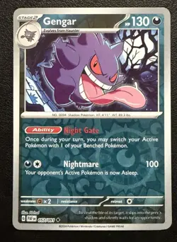 Gengar Reverse Holo 057/091 Uncommon SV: Paldean Fates Pokemon NM - Image 1
