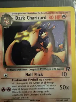 Pokemon TCG Team Rocket Dark Charizard Unlimited Holo Rare 4/82 - Image 2