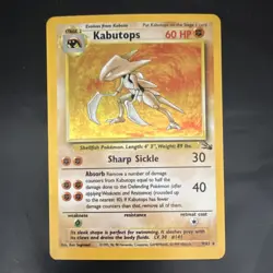Pokemon TCG Kabutops Fossil 9/62 Holo Rare 1st Edition 60 HP 1999 WotC - Image 1