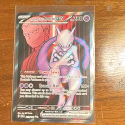 Pokemon Team Rocket's Mewtwo EX Ultra Rare Holo Sv10 Destined Rivals 213/182 - Image 1