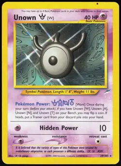 Neo Destiny Unown [W] 29/105 Rare Pokemon Unlimited MP - Image 1