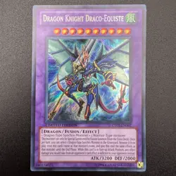 YuGiOh Dragon Knight Draco-Equiste CT07-EN003 Secret Rare Limited Edition LP - Image 1