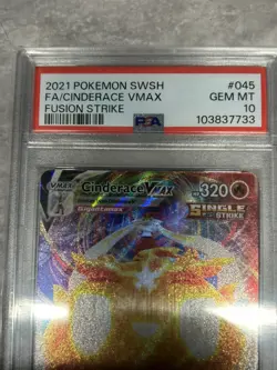 Pokemon Cinderace VMax 045/264 Fusion Strike PSA 10 - Image 2