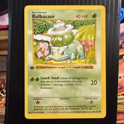 Pokemon 1st Edition Bulbasaur 044/102 Base Set (Shadowless) - Image 1