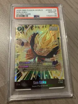 Son Goku Graded PSA 10 - Dragon Ball Super Card 2025 FB05-119 Secret Rare - Image 1