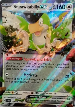 169/193 SQUAWKABILLY EX DOUBLE RARE PALDEA EVOLVED POKEMON CARD - Image 1