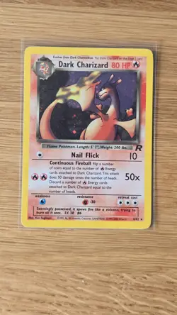 2000 Vintage Pokemon Dark Charizard Holo Card Team Rocket 4/82 - Image 1