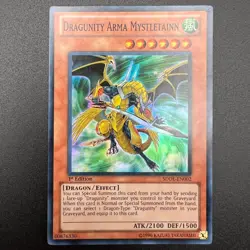 YuGiOh Dragunity Arma Mystletainn SDDL-EN002 Super Rare 1st Edition NM - Image 1
