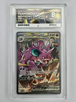 Pokemon Destined Rivals 233/182 Team Rocket's Nidoking ex SIR Ace Grade 8 - Image 1