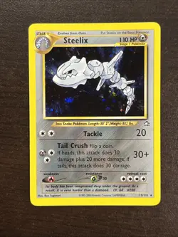 2000 Pokemon Neo Genesis Steelix Holo 15/111 Free Shipping - Image 1