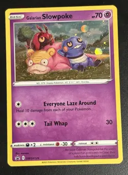 Pokemon Galarian Slowpoke SWSH126 HD Galaxy Swirl Black Star Promo Card -Lp - Image 1