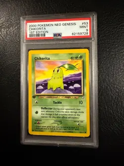 Pokemon Neo Genesis #53 - Chikorita - MINT - 1st Edition - PSA 9! - Image 2