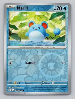 Reverse Holo Marill 33/142 Common Stellar Crown Pokemon - Image 1