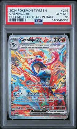 2024 POKEMON TWM EN-TWILIGHT MASQUERADE #214 GRENINJA EX PSA 10 - Image 1