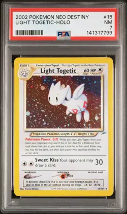 2002 POKEMON NEO DESTINY #15 LIGHT TOGETIC-HOLO PSA 7 - Image 1