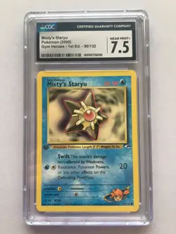 Misty’s Staryu Pokemon 2000 Gym Heroes 1st Edition 90/132 Cgc 7.5 NM! Read Desc! - Image 1