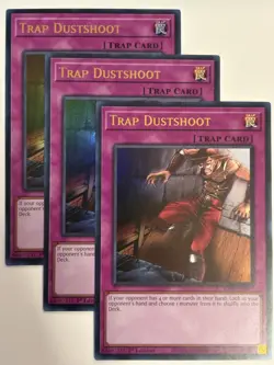 YUGIOH-3x- Trap Dustshoot - RA05-EN077 - Ultra Rare - 1st Edition (PLAYSET) - Image 1