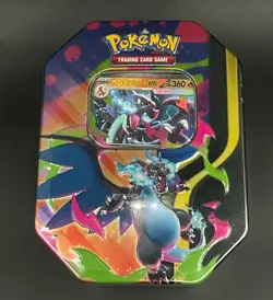 Pokemon Trading Card Game TCG Mega Charizard X Ex Tin Factory Sealed - Image 1