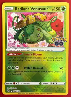 Pokemon Card Radiant Venusaur 004/078 Pokemon GO Ultra Rare Near Mint - Image 1