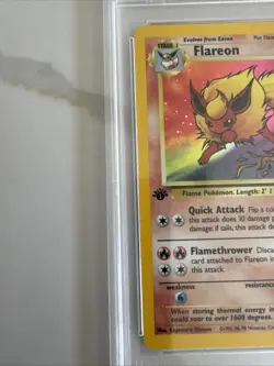 1999 POKEMON TCG JUNGLE FLAREON HOLO #3 1ST EDITION PSA 8 Graded Card - Image 2