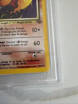 1999 POKEMON TCG JUNGLE FLAREON HOLO #3 1ST EDITION PSA 8 Graded Card - Image 3