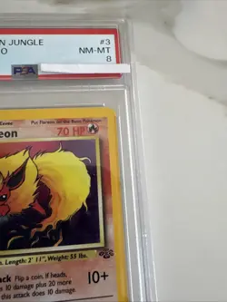 1999 POKEMON TCG JUNGLE FLAREON HOLO #3 1ST EDITION PSA 8 Graded Card - Image 5
