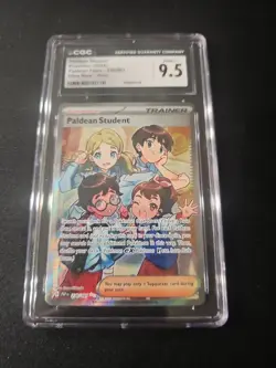 Paldean Student #230 CGC 9.5 Mint+ Paldean Fates Ultra Rare Pokemon Card Slab - Image 1