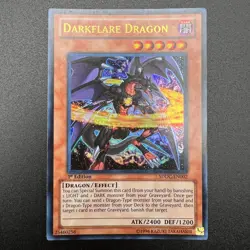 YuGiOh Darkflare Dragon SDDC-EN002 Ultra Rare 1st Edition NM - Image 1