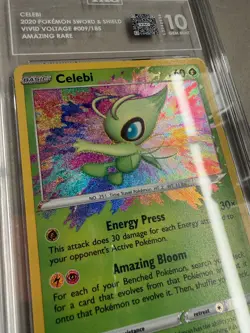 Celebi TAG 10 Amazing Rare Holo Pokemon SWSH Vivid Voltage 009 Nintendo 2020 TCG - Image 1