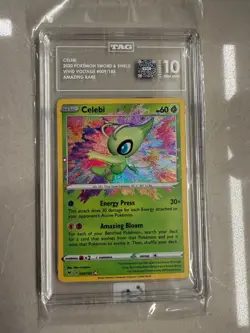 Celebi TAG 10 Amazing Rare Holo Pokemon SWSH Vivid Voltage 009 Nintendo 2020 TCG - Image 2