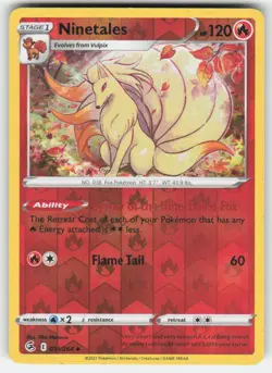 Pokemon TCG Reverse Holo Fusion Strike Ninetales #031/264 - Image 1