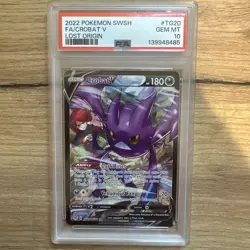 2022 POKEMON SWORD & SHIELD LOST ORIGIN #TG20 FULL ART/CROBAT V PSA 10 - Image 1