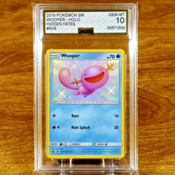 Pokemon Hidden Fates Wooper SV9/SV94 AGS Gem-MT 10 Shiny Holo Rare 2019 - Image 1