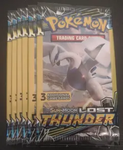 Pokemon TCG Sun & Moon Lost Thunder Booster Packs Lot 23 Packs 3 Card Packs - Image 3