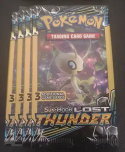 Pokemon TCG Sun & Moon Lost Thunder Booster Packs Lot 23 Packs 3 Card Packs - Image 5