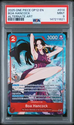 2025 ONE PIECE OP12-LEGACY OF THE MASTER ALTERNATE ART #014 BOA HANCOCK PSA 9 - Image 1