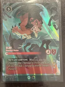 Disney Lorcana Scar Heartless Hunter #14/P2 Store Championship Promo Enchanted - Image 1